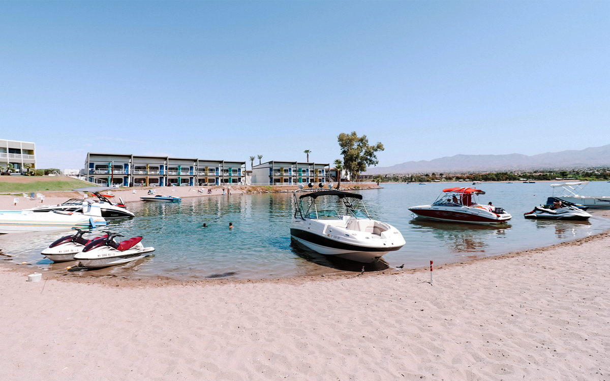 Boats docked in our private marina