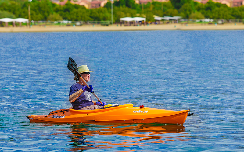 Person kayaking on Lake Havasu