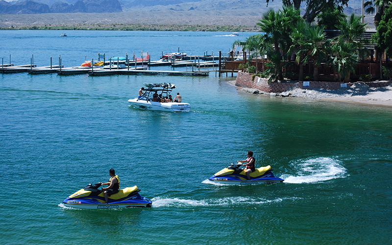 People riding jet skis in Lake Havasu