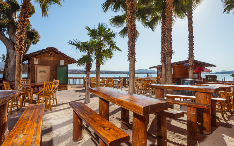 The Turtle Beach Bar overlooking Lake Havasu